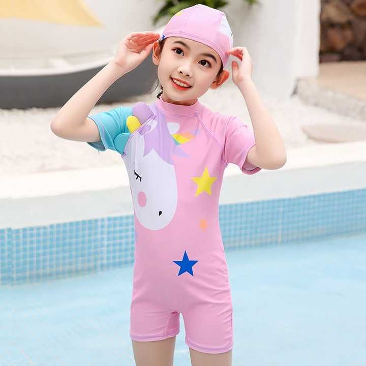 XFGIRLS Girls Swimsuit – UPF50+ Sun Safe Swimwear With Zipper (Ages 6 Months To 11 Years)