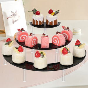 Support à <span class=keywords><strong>gâteau</strong></span> en acrylique portable de luxe à 3 niveaux Base transparente transparente pour Dessert Cupcake Tower Display pour les décorations de fête de mariage - Product Image 1