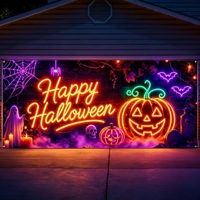 Drapeau de garage Halloween de style nouveau transfrontalier, décoration d'ambiance de fête, accessoire photo, sur mesure, grande taille, rectangulaire, en polyester