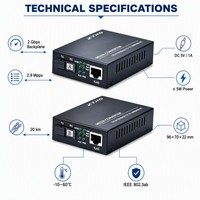 Convertidor de Medios de Fibra Gigabit ZTRS 10/100/1000M, 1 Puerto RJ45 a 1000BASE-LX SC, Convertidor de Ethernet a Fibra Óptica para Cámara IP