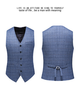 Costumes pour hommes <span class=keywords><strong>Trois</strong></span> pièces <span class=keywords><strong>Costume</strong></span> de mariage à un bouton <span class=keywords><strong>Costume</strong></span> de bureau <span class=keywords><strong>Costume</strong></span> de travail Veste + <span class=keywords><strong>Gilet</strong></span> + Pantalon - Product Image 6