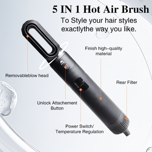 แปรงไดร์<span class=keywords><strong>ผม</strong></span>ไฟฟ้า 5 in 1 ยี่ห้อ Salon พร้อมเทคโนโลยีประจุลบ สำหรับยืดและม้วน<span class=keywords><strong>ผม</strong></span> - Product Image 3