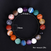 Pulsera del Universo y la Galaxia, Sistema Solar Ajustable con Ocho Planetas, Pulseras para Hombre, Cuentas de Piedra Natural Ajustables, Brazaletes de Estrellas para Mujer