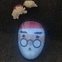 WisdomTimes 2023 Masque facial LED intelligent technique pour Halloween, déguisement programmable par application, couleurs complètes, rechargeable 2000mAh 12