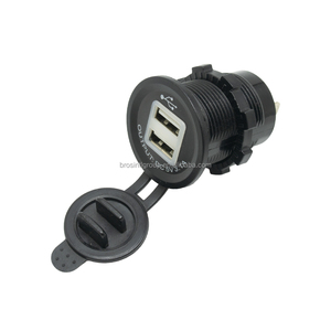 BROSintl <b>12V</b> 24V Dual USB 5V 3.1A White Port Trim USB Charger <b>Socket</b> for <b>Car</b> Bus Boat Marine RV - Product Image 2