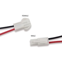 Connecteur EL 2,5 mm 2 broches mâle-femelle, faisceau de câbles 22AWG UL1007 rouge-noir, pigtail pré-étamé pour bande LED, PVC IP67, personnalisé OEM