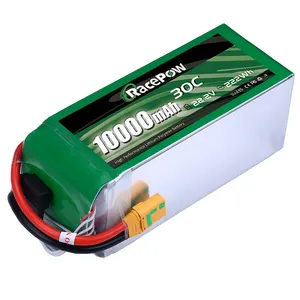 RacePow OEM ODM 10000mAh da bateria do rc lipo 22.2V 30C 6S pacotes de baterias recarregáveis bateria do rc do carro DO RC para pulverizador UVA Zangão