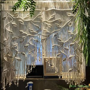 Décorations murales bohèmes en macramé faites à la main, rideaux tissés avec pompons, décoration bohème pour la maison, en provenance du Vietnam, prix avantageux - Product Image 5