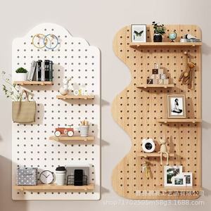 Pegboard Solid Wood <b>Wall</b> <b>Shelf</b> Irregular Shape Office Storage Rack <b>Wall</b> <b>Mounted</b> Display <b>Shelf</b> Neatening Partition - Product Image 4
