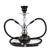 Chicha arabe créative en forme de globe, petite taille, à tube simple ou double, ensemble complet en métal pour le commerce électronique transfrontalier