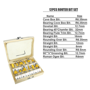 12pcs <b>8mm</b> <b>Router</b> <b>Bit</b> Set Trimming Straight Milling Cutter Flush Straight Tool for DIY Woodworking - Product Image 3