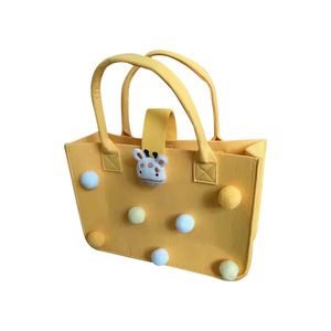 Felt Tote Bags Plush Cartoon <b>Doll</b> Design For Baby 0 To 24 Months Unisex Gift Customizable - Product Image 4
