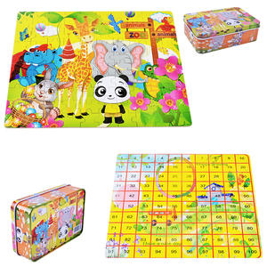 Personalizzato 100 pezzi scatola di ferro rilegatura puzzle giocattoli educativi in età prescolare mondo animale illuminazione per bambini 3 anni in su - Product Image 6