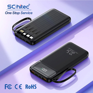 Schitec สายชาร์จแบบ4 in 1สร้างได้แบตเตอรี่สำรอง10000มิลลิแอมป์พร้อมสาย USB ชนิด22.5วัตต์4สำหรับชาร์จอุปกรณ์หลายตัว - Product Image 1