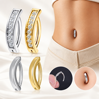 Pendientes de titanio G23 ASTM F136 para niños con circonita talla Asscher y engaste de garra en forma de hoja para cartílago, uso diario, a la moda
