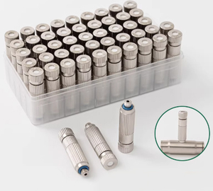 Boquilla de pulverización de agua de alta presión de latón niquelado de 3/16 pulgadas para enfriamiento por nebulización exterior, boquilla atomizadora de tres secciones - Product Image 1