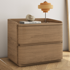 Muebles de Dormitorio Minimalistas Modernos de Alta Gama 2025, Mesita de Noche de Cuero y Madera Maciza con Almacenamiento, <span class=keywords><strong>Kadi</strong></span> X21 - Product Image 3