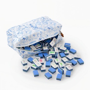Tuiles de <span class=keywords><strong>Mahjong</strong></span> Florales Bleu Clair Tendance, Motif Unique, <span class=keywords><strong>Jeu</strong></span> de Casino et Club, <span class=keywords><strong>Mahjong</strong></span> <span class=keywords><strong>Chinois</strong></span> <span class=keywords><strong>Traditionnel</strong></span> pour la Revente Commerciale - Product Image 3