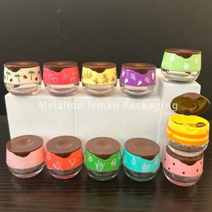 ISMAN Contenants vides pour baume à lèvres (pastèque, pomme), emballages mignons pour gommage à lèvres, pots à crème au miel avec cuillère et brosse 6g - Product Image 2