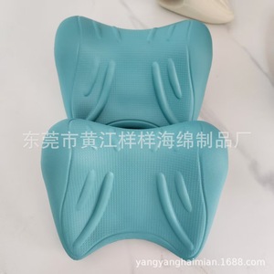 Almohada cervical de espuma PU, soporte para el cuello, ayuda para dormir, almohada de tracción para adultos, color azul, blanco, raíz de loto, 300 g - Product Image 3