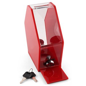 Scatola di beneficenza in acrilico pentagono trasparente rosso su misura con serratura e chiave Lucite bloccabile per la raccolta di schede elettorali contenitore - Product Image 4