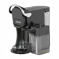 Machine à café multi-capsules 1450W, réservoir transparent 0,6L, clavier en silicone, expresso, lungo, tasse, débitmètre en option, fonction boissons froides