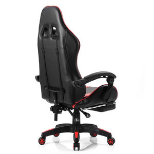 Fauteuil de jeu ergonomique en cuir pour PC, ordinateur bon marché, qualité personnalisée, avec <span class=keywords><strong>repose</strong></span>-pieds, noir - Product Image 5