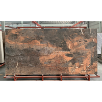 Dalle en pierre frittée rustique marron orangé MT Stone pour mur d'accentuation et carrelage de sol de salon