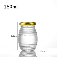 Bocaux en verre pour miel de luxe de haute qualité en forme de ruche, 90 ml, 180 ml, 350 ml, 730 ml, avec couvercle métallique
