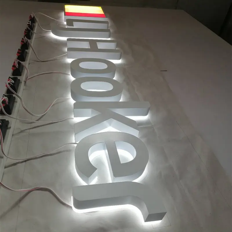 Commercio all'ingrosso acrilico retroilluminato lettere parete led luce 3d retroilluminato logo segno per shopfront ad alta luminosità retroilluminato led lettera segno