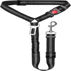 Factory Wholesale Safety Heavy Duty Durable Retractable Adjustable Bungee Nylon Dog <b>Pet</b> Vehicle Car Seatbelts Seat <b>Leash</b> Belt - Product Image 1