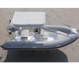 Bateau gonflable de 14,1 pieds en option 4.3m plancher certifié CE PVC sport fibre de verre hypalon RIB pour la vente de pêche en lac, y compris - Product Image 4