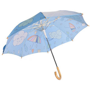 Personalizzato Logo cartone animato trasparente per bambini ombrello piccolo bastone Paraguas per giocare con 1 POE pannello sicuro in vista controllo manuale - Product Image 4
