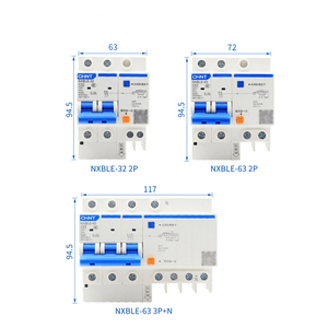 เบรกเกอร์วงจรป้องกันกระแสไฟฟ้ารั่วไหลชนิดอุตสาหกรรม รุ่น NXBLE-63 ซีรีส์ ทองแดง RCBO ขนาดเล็ก ป้องกันกระแสไฟฟ้ารั่วไหล 2P 6kA ช่วง 6A ถึง 63A - Product Image 1