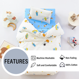 Ensemble de literie pour lit de bébé 3 pièces Douillette à motif astronaute avec drap-housse et oreiller | Literie chic mignonne Design bicolore - Product Image 4