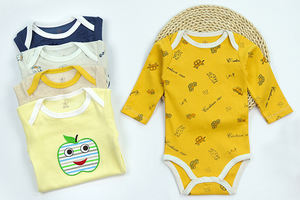 Vêtements pour bébés en gros, motifs aléatoires, coton, à pois ou personnalisés, vêtements pour nouveau-nés de 0 à 24 mois, collants, barboteuses à manches longues - Product Image 5