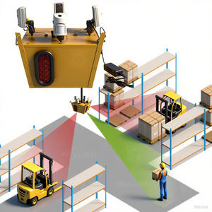 24v haute performance 10-80v ligne droite chariot élévateur lumière bleu rouge zone de sécurité lumière entrepôt système d'avertissement de collision - Product Image 1