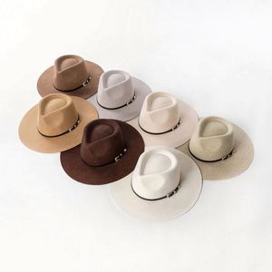 High Quality 100% Australia Wool Felt Hat Wholesale Custom Handmade Wide Brim Vintage Blank Women Men Sombreros Fedoras Hats - Product Image 2