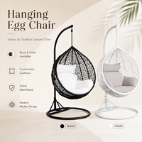 Fauteuil suspendu œuf en rotin pour extérieur, avec support, pour salon, patio, balcon, jardin - Vente en gros, personnalisable