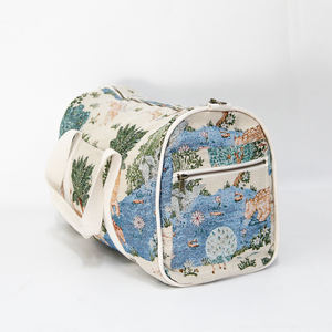 Sac fourre-tout tissé jacquard personnalisé à motif <span class=keywords><strong>arbre</strong></span> botanique, pliable, écologique, pour voyage et <span class=keywords><strong>week</strong></span>-<span class=keywords><strong>end</strong></span>, avec fermeture éclair, usine OEM ODM - Product Image 5