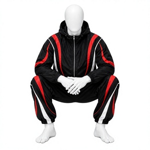 High Quality Customized Zip up Nylon Polyester Windbreaker <b>Jacket</b> and <b>Track</b> Pants Set Tracksuit for <b>Men</b> - Product Image 4