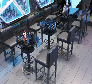 Set Tavolo e Sedie da Bar Luminosi, Tavolo da Pranzo Moderno e Sedie per Arredamento Commerciale - Product Image 5