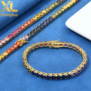 Bracelets de luxe personnalisés en or pur 14 carats avec pierres précieuses ovales, chaîne tennis, accessoires raffinés pour femmes, bijoux fins OEM - Product Image 4