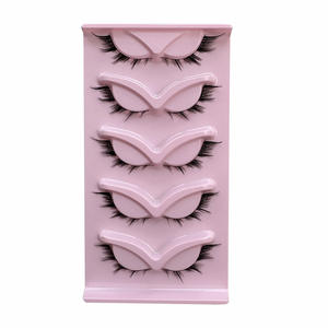 5 paires de faux cils œil de chat en vison synthétique, à extrémité ailée, allongés, naturels, longs, style <span class=keywords><strong>manga</strong></span>, pour maquillage - Product Image 1