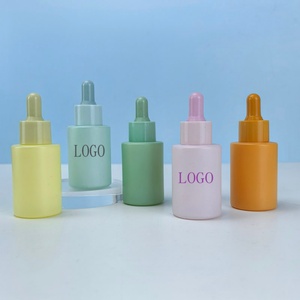 ขวดแก้วหยดขนาด 30 มล. สำหรับบรรจุภัณฑ์เครื่องสำอาง ขวดหยดน้ำมันเซรั่มบำรุงผิวหน้าสุดหรู ขวดทรงแบนแบบมาการอง - Product Image 4