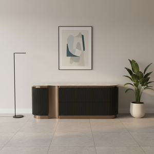Modern Nordic Wood <strong>Sideboard</strong> with Integrated Storage for Dining Room <strong>Kitchen</strong> &amp; Hotel Use-Eco-Friendly Handmade Design - Product Image 1