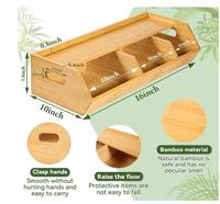 Bac de rangement en bambou pour organisateur de cuisine stockage de pommes de terre oignons gardien ail conteneur polyvalent ouvert avant bacs empilables fo