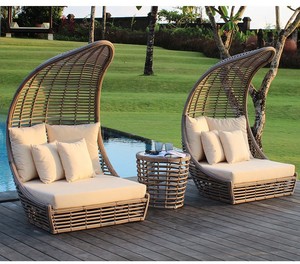 Grand ensemble <span class=keywords><strong>de</strong></span> canapé-lit d'extérieur moderne et imperméable en <span class=keywords><strong>rotin</strong></span> écologique avec table d'appoint pour <span class=keywords><strong>jardin</strong></span>, bord <span class=keywords><strong>de</strong></span> piscine, <span class=keywords><strong>salon</strong></span> et chambre - Product Image 5
