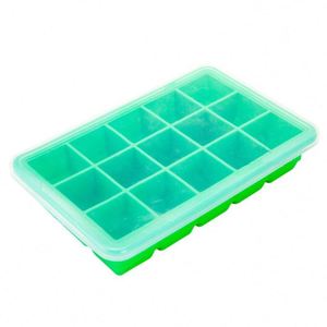 Moule à glaçons carrés à 15 cavités en silicone avec couvercle, facile à démouler - Product Image 5