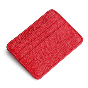 Direct Selling Customized Multi-Slot Card <b>Holder</b> Genuine Leather Card <b>Holder</b> Sleeve Leather <b>Id</b> Card Wallet for Men and Women - Product Image 2